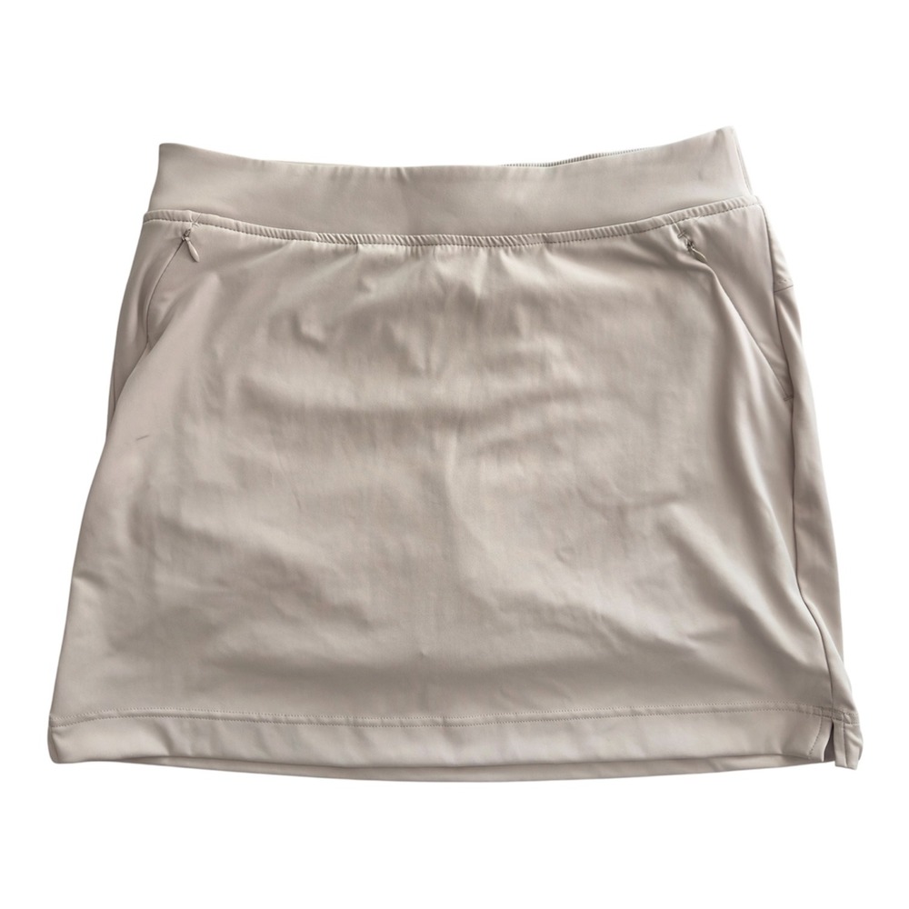 32 Degrees Cool Womens Gray Athletic Skort Medium Built-in Shorts Zipper Pockets